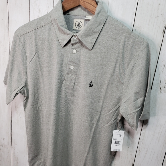 New! Volcom Men's Gray Banger Polo Size Small. - Picture 2 of 6